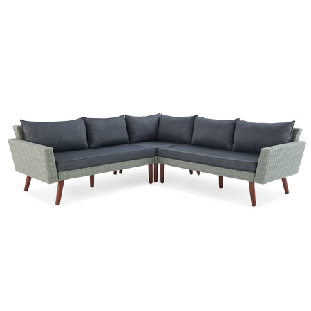 ALATERRE FURNITURE Albany All-Weather Wicker Outdoor Gray Corner Sectional Sofa, Weight: 133.2 AWWD0122DD